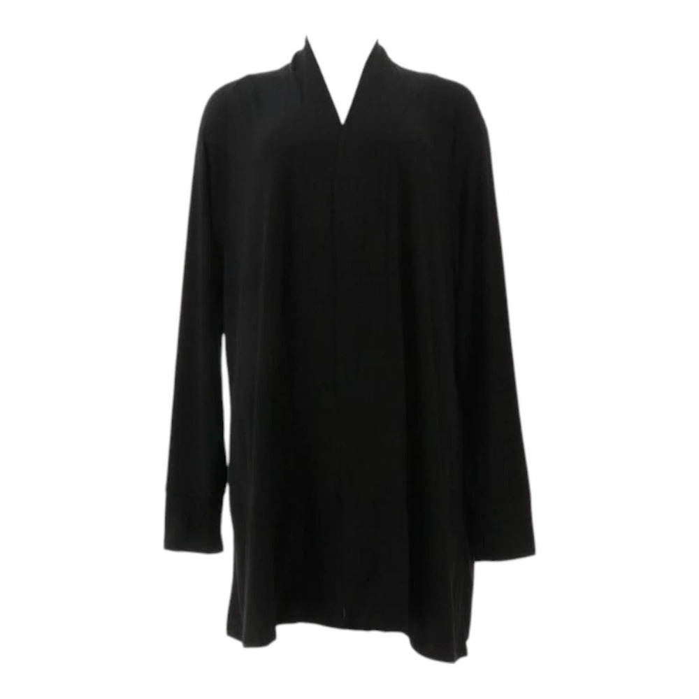 Comfort Code Stretch Jersey Knit Open Front Cardigan Black - Regular